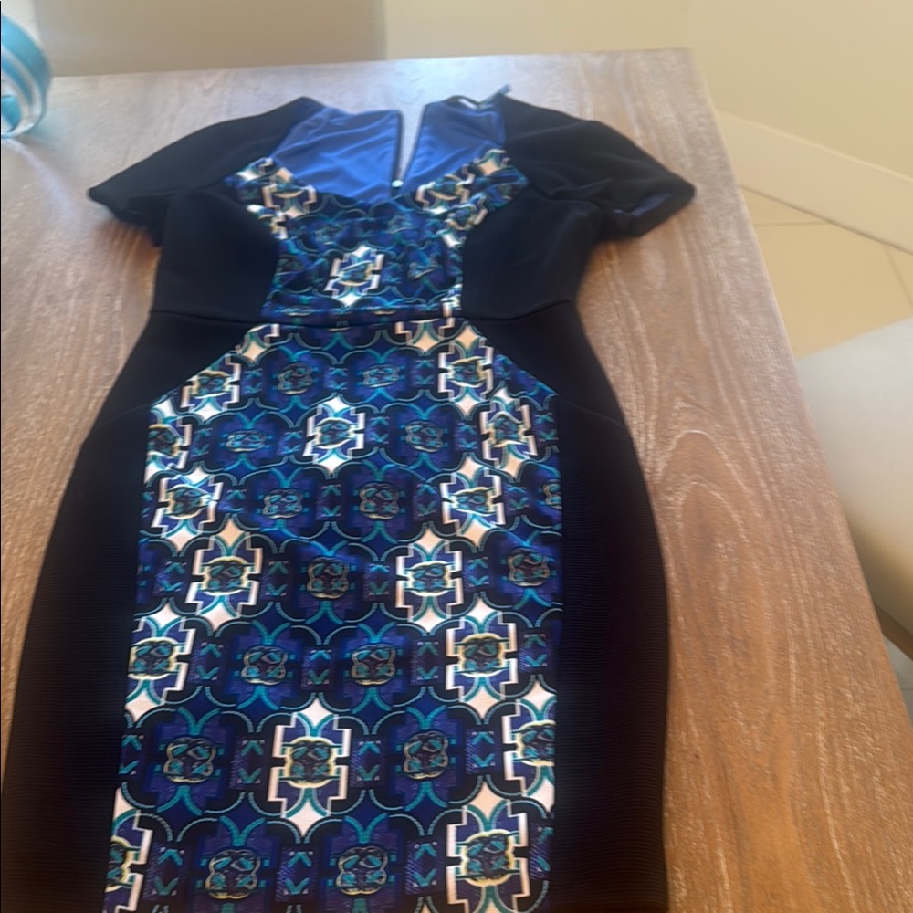 Marc New York Black and Blue Sequin Embellished Bodycon Dress